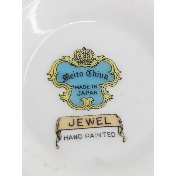 Meito Jewel Floral & Gold Pattern Set Of 2 Cups & Saucers & Creamer Japan - Picture 14 of 16